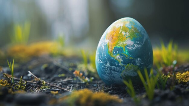 uova di Pasqua dipinte come terra