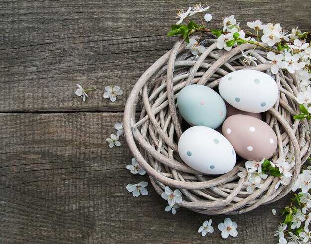 Uova di Pasqua E fiore di primavera