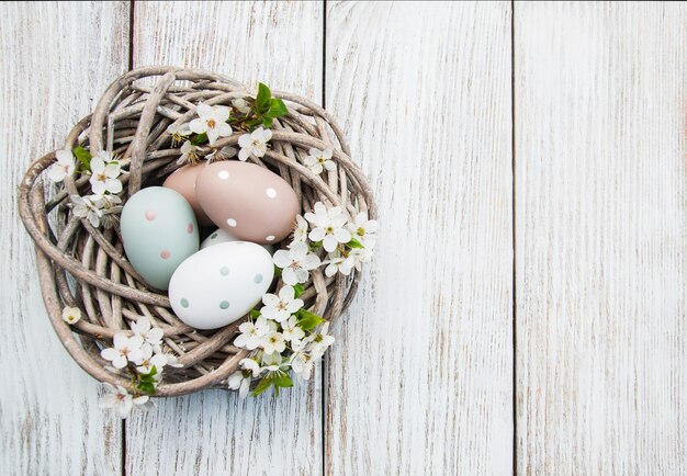 Uova di Pasqua E fiore di primavera