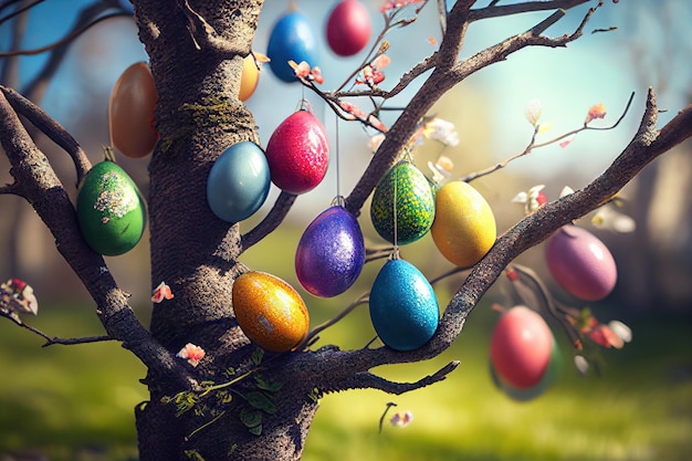 Uova di Pasqua sull'albero IA generativa