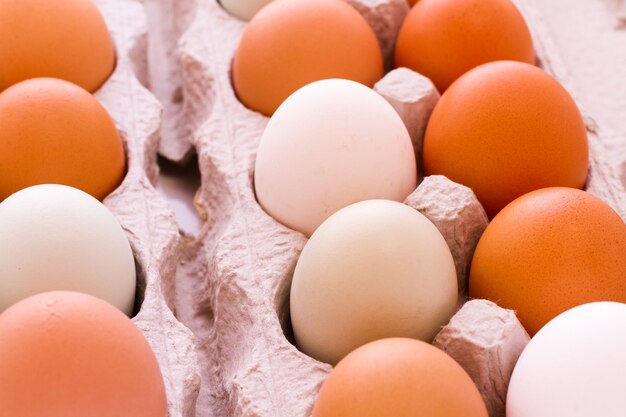 Uova fresche consegnate dalla fattoria locale.