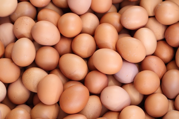 uova fresche per la vendita in un mercato