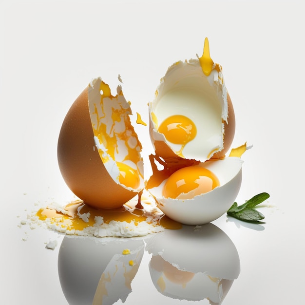 Uova rotte e gusci d'uovo
