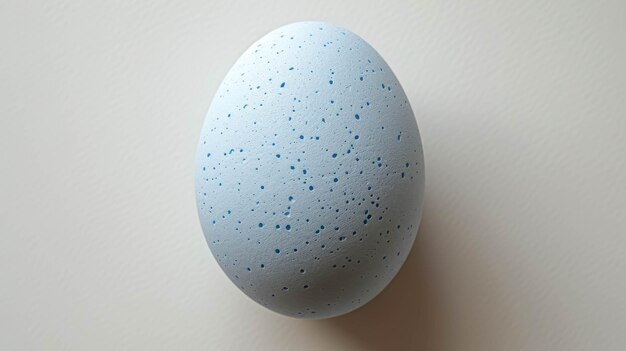 Uovo blu chiaro testurato su uno sfondo bianco isolato