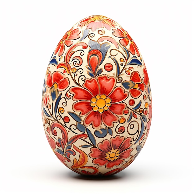 Uovo di Pasqua 3D isolato su sfondo bianco
