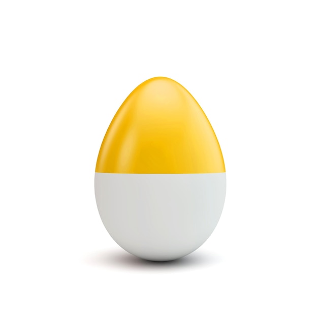 Uovo di Pasqua con motivo giallo e bianco Rendering 3D