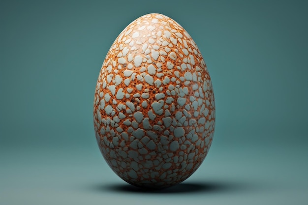 Uovo di Pasqua con texture su uno sfondo semplice Generativo Ai
