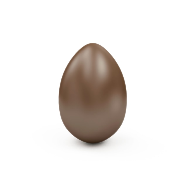 Uovo di Pasqua del cioccolato isolato nel rendering 3D