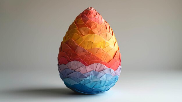 Uovo di Pasqua di carta colorato su sfondo bianco isolato