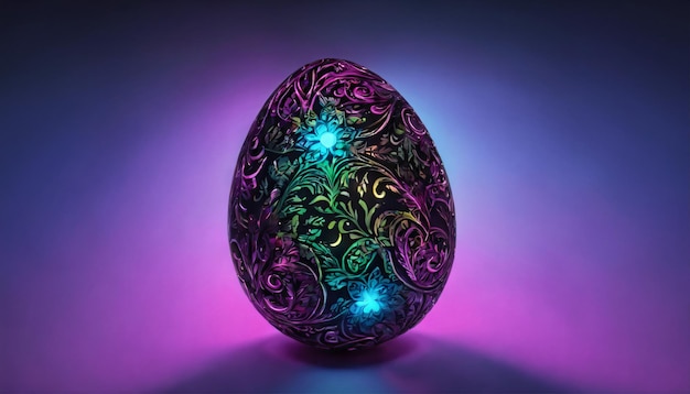 Uovo di Pasqua illuminato da un raggio di luce