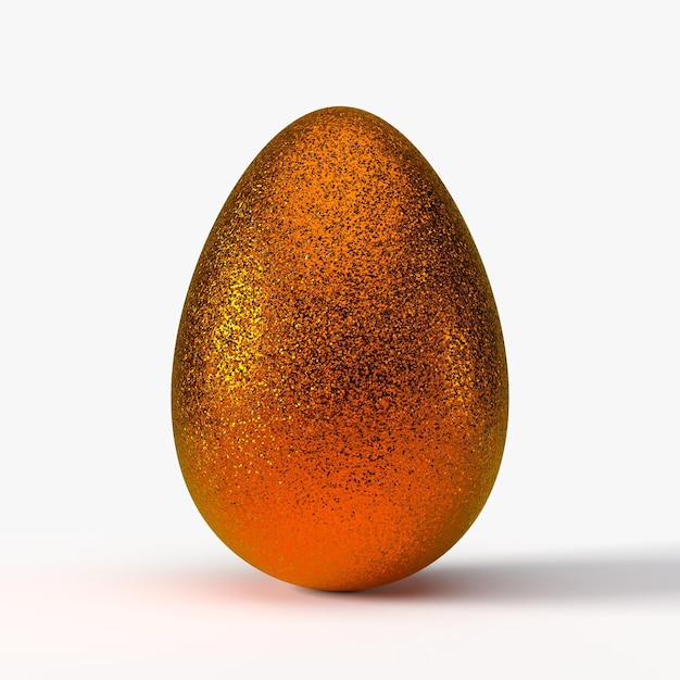 Uovo di Pasqua scintillante. Illustrazione 3d, isolata su bianco. adatto a temi di vacanze, pasqua e giochi.