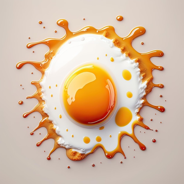 Uovo di pollo fritto isolato su sfondo bianco IA generativa