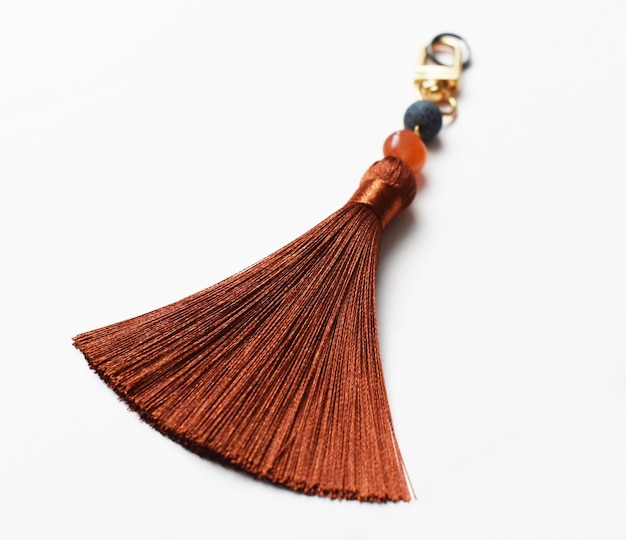 up di tassel su sfondo bianco con percorso di ritaglio