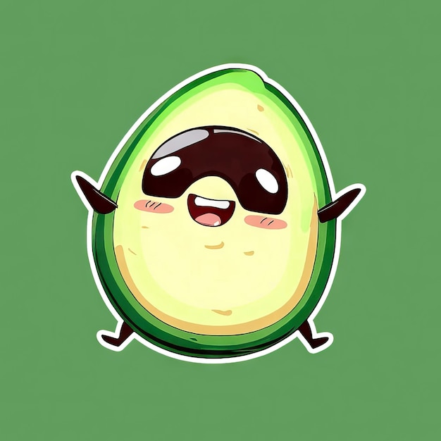 Upbeat Avocado Vector ImageGenerative AI