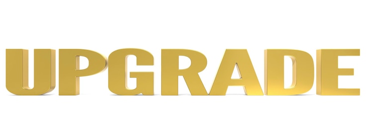 Photo upgrade word in golden color