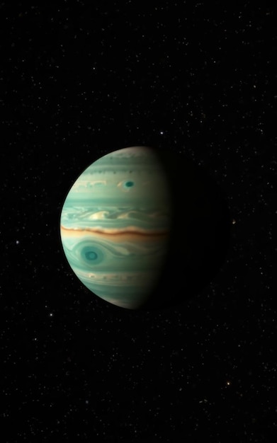 Urano avvolto in un'atmosfera azzurra visita le nuvole cosmiche e la oscurità in una vista dalle profondità di