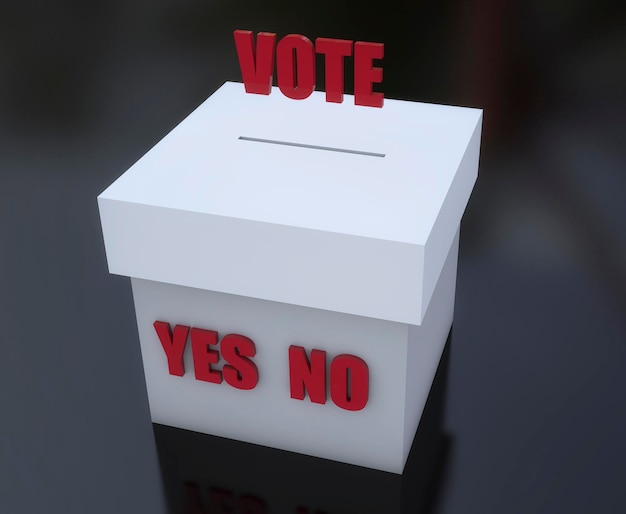 Urna per votare e firma sì e no