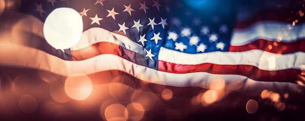 Us Flag Happy day Vittoria arte sfondo bokeh Generativo ai