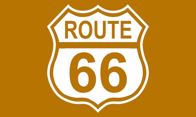 US route 66 segno scudo segno con numero di percorso e testo