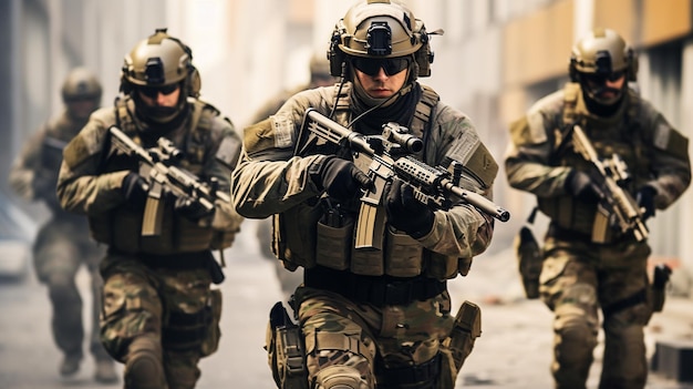 USA militare Delta Force Soldato esercito Idenpendece giorno 4 luglio bandiera americana sfondo Generativo