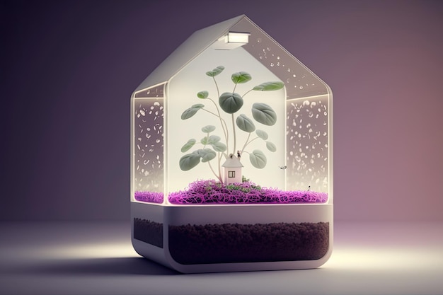 Usando un LED coltiva i semi di petunia leggeri germinano e germogliano all'interno