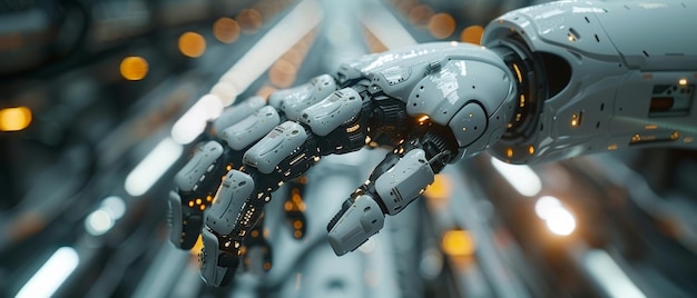Utilizzare braccia robotiche industriali intelligenti per automatizzare i processi di produzione per l'industria 40 o la quarta rivoluzione industriale e software IOT per controllare le operazioni