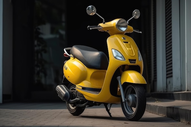 Utilizzo dello scooter come mezzo di trasporto su strada generato dall'intelligenza artificiale