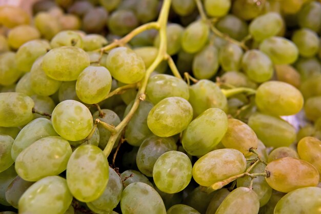 Uva bianca. Mazzo di primo piano dell'uva verde.