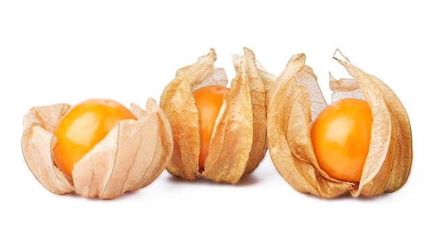 uva spina o bacca di physalis isolata su sfondo bianco