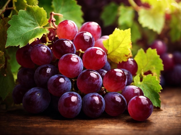 Uve rosse mature organiche del raccolto abbondante in un vigneto