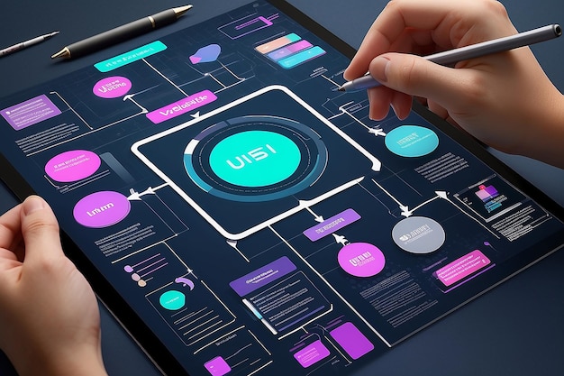 Ux ui diagramma di flusso sviluppo di applicazioni prototipo progettazione concetto di esperienza utente