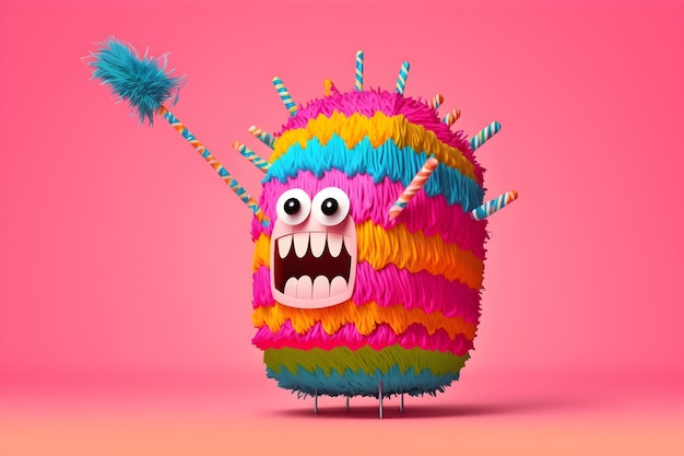 Vacanza messicana pinata monster sfondo luminoso