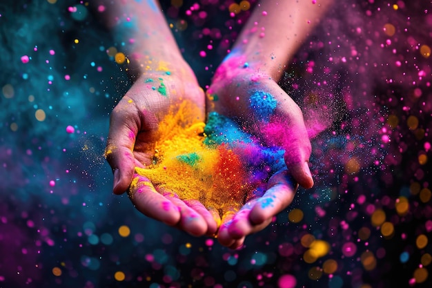 Vacanza vibrante Holi esplosione di vernice colorata