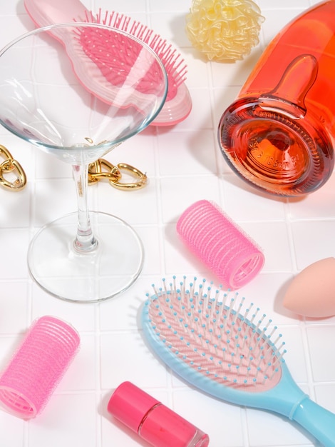 Vacanze con le amiche Festa alcolica Vari accessori per trucco e capelli