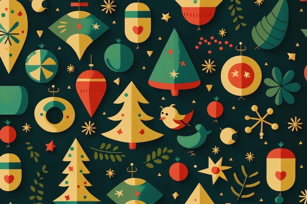 Vacanze decorazioni Modello di Natale Bella immagine dell'illustrazione Generative AI