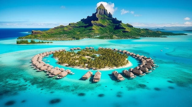 Vacanze estive a Bora Bora Polinesia francese Generative AI