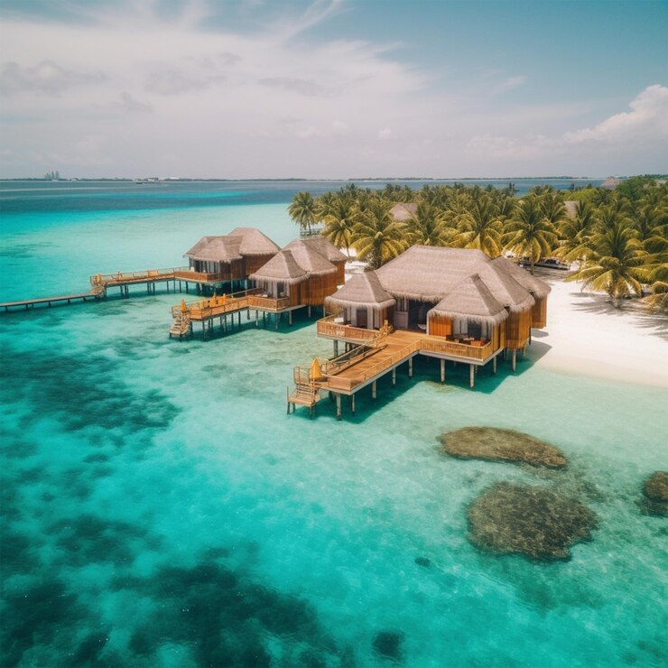 Vacanze estive su un'isola tropicale delle Maldive