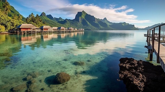 Vacanze estive sull'isola di Moorea Polinesia francese IA generativa