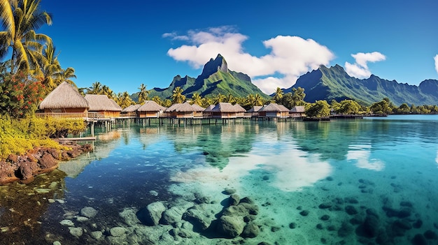 Vacanze estive sull'isola di Moorea Polinesia francese IA generativa