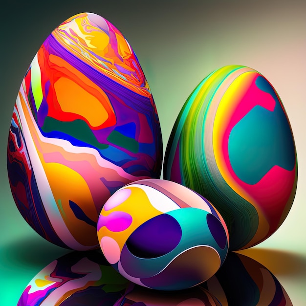 Vacanze uova di pasqua sfondo colorato festivo pasqua uova decorate in modo astratto arte ai