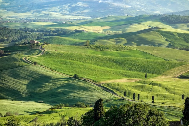 VAL D'ORCIA, TOSCANA/ITALIA - 16 MAGGIO: Campagna della Val d'Orcia in Toscana il 16 maggio 2013