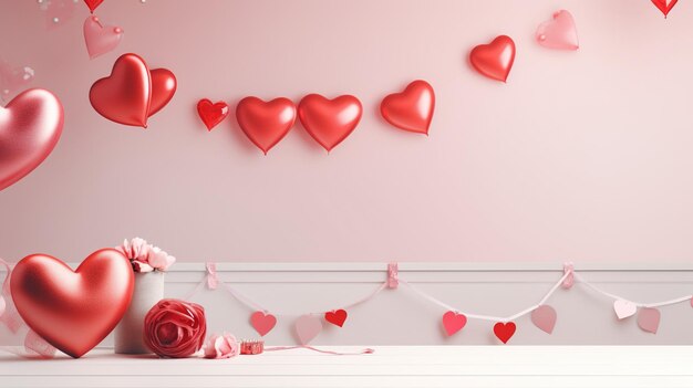 Valentine Banner Heart Love Valentine's Day Background Romance Celebrazione romantica