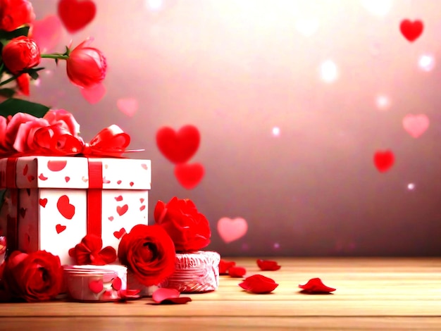 Valentine's day background banner design migliore qualità immagine carta da parati con cuore regalo d'amore