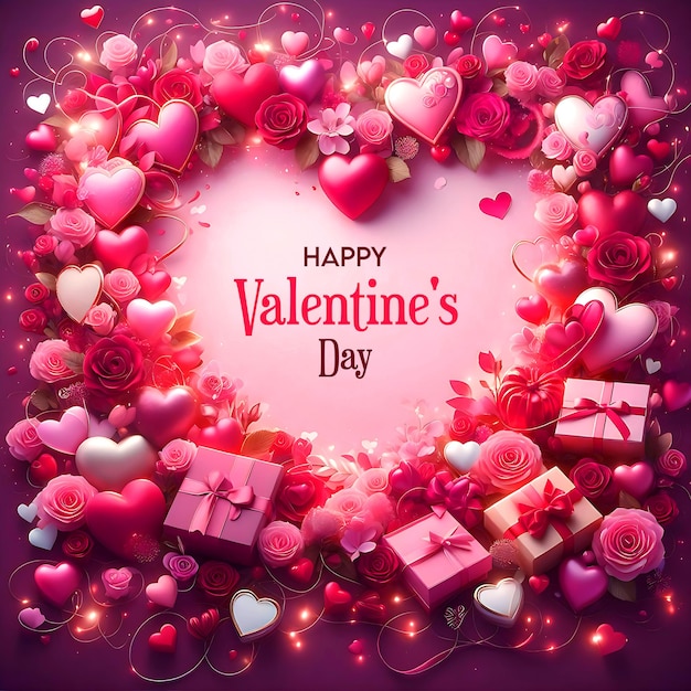 Valentine's Day Hearts Background Design (Disegno di sfondo per la festa di San Valentino)