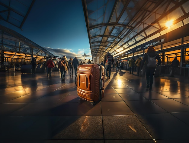 Valigetta al terminal aereo dell'aeroporto AI generativa