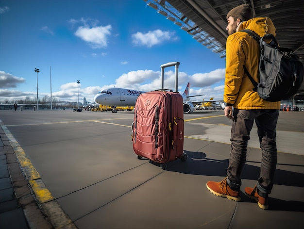 Valigetta al terminal aereo dell'aeroporto AI generativa