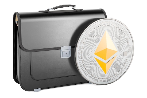 Valigetta con rendering 3D ethereum