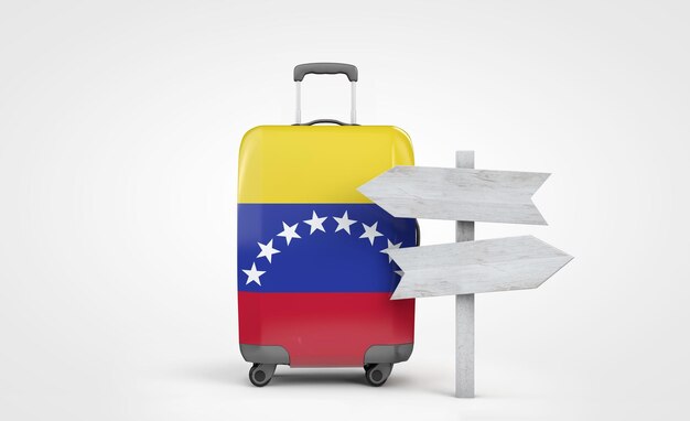 Valigetta da viaggio con bandiera venezuelana con segnalibro di legno