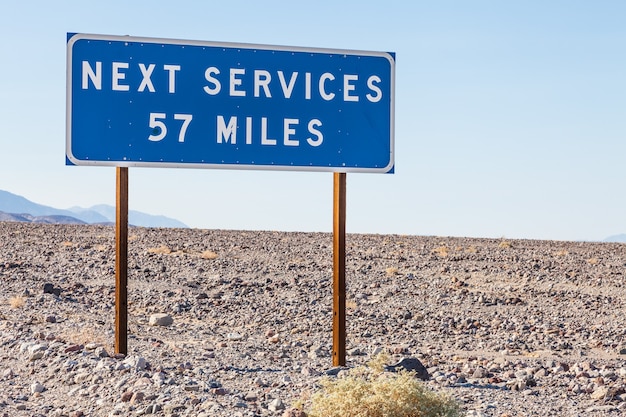 Valle della Morte, USA. Prossimo servizio streetsight utile per il concetto di viaggio