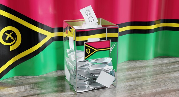 Vanuatu urne voto elezione concetto 3D'illustrazione